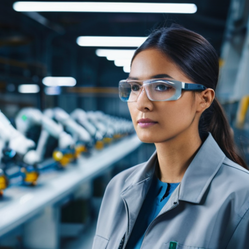 공장자동화 자격증 시험 일정 - **Prompt:** A highly skilled female automation engineer, aged in her late 20s or early 30s, stands c...