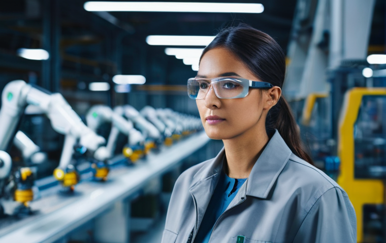 공장자동화 자격증 시험 일정 - **Prompt:** A highly skilled female automation engineer, aged in her late 20s or early 30s, stands c...