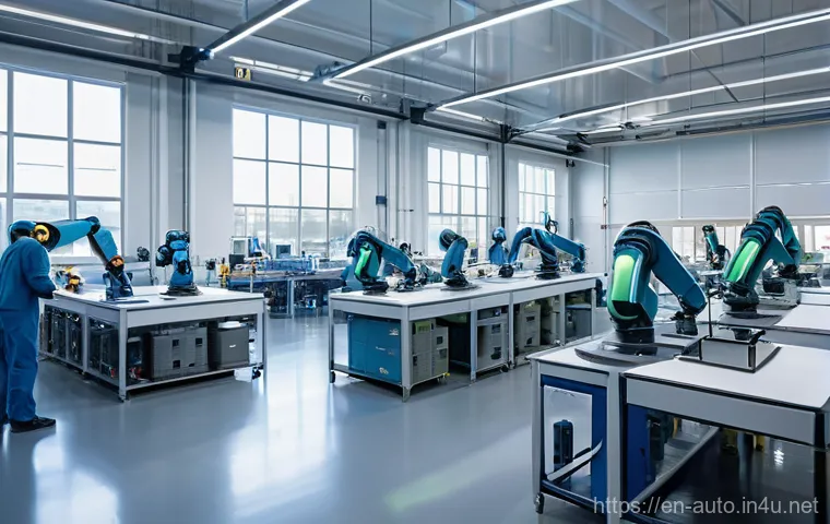 스마트 팩토리의 장점과 단점 - Prompt 1: Collaborative Efficiency on a Smart Factory Floor**