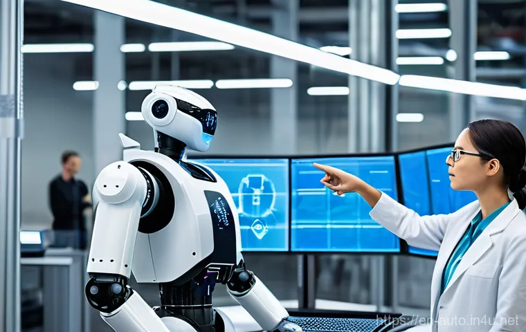 산업용 로봇의 경제적 이점 - **Prompt 1: Automated Precision Assembly in a Modern Factory**
    "A wide-angle shot of a brilliant...