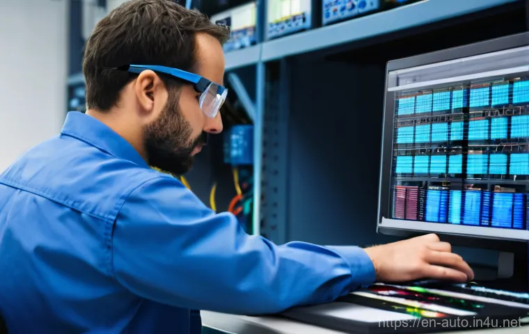 PLC 프로그래밍 실무 - **Prompt 1: Focused Engineer Debugging Ladder Logic**
    "A clean, well-lit industrial control room...