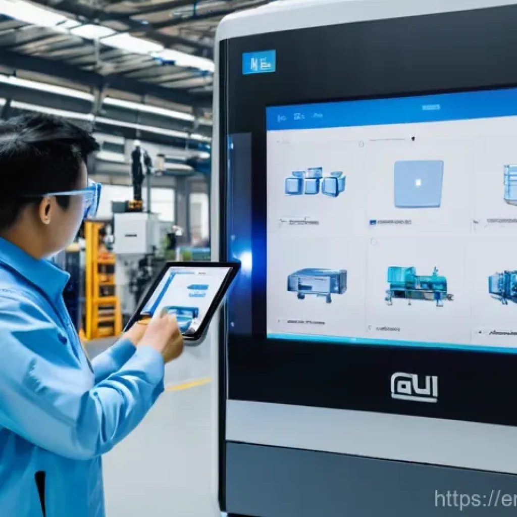 공장자동화 관련 직업군 분석 - **Prompt:** A diverse group of three factory workers, aged 25-45, are actively collaborating with ad...