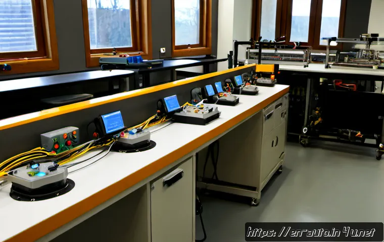 Home 17 공장자동화 입문자용 추천 영상 - Photorealistic wide shot of an adult beginner learning factory automation at a clean modern training...